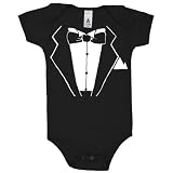 Tuxedo Shirt Baby One-Piece, Black, 3-6 Months