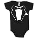 Tuxedo Shirt Baby One-Piece, Black, 6-12 Months