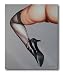 Black Womens Shoes erotic ART - erotic painting - charming beautiful woman with hight heels - black shoes leg - hand-painted - art oil painting pictures - original paintings - female nudes paint naked girl sexi