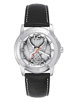 Harley-Davidson&reg; Bulova&reg; Men's Watch. Raise pewter dial. 76A12