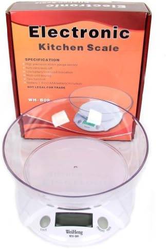 DealMagik Digital Kitchen Back-Lit LCD Display Diet Food Scale 3KGx0.1G With Bowl