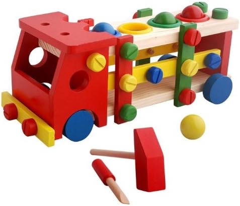 High Quality Assembled Screws Car Knock Doll Tool Car Multifunctional Puzzle Wooden Toy Children