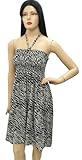 Black & White Zebra Printed Tube Top Tunic Halter Sundress