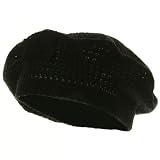 Bow Knit Woman Beret - Black W08S66D