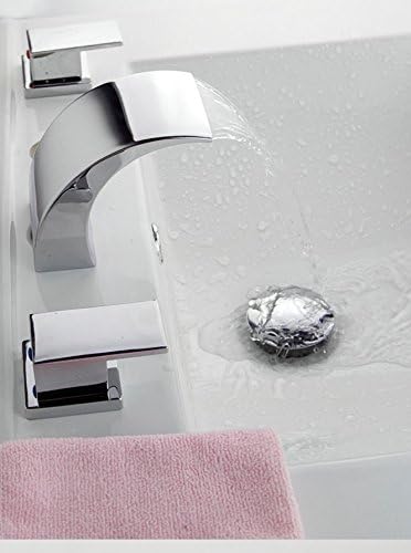 Yanksmart Deck Mount 3 Pcs Bathroom Waterfall Kitchen Chrome Finish Mixer Tap Basin Faucet W14784