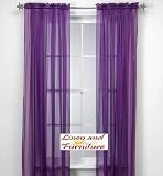 4pc Purple Solid Sheer Window Panel Brand New Curtain