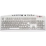 Keys-U-See Large Print English Wired USB Computer Keyboard (White Keyboard with Black Letters) for Visually Impaired Individuals
