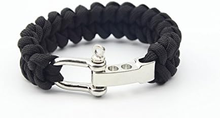 The Naturalism Military Paracord Survival Bracelet Extra Beefy 500LB With Stainless Steel D Shackle (Camping, Hiking, Outdoors, Utility, Emergency, Survival) - Camouflage