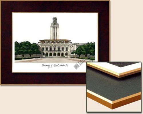 Picture Lithograph & Shadowbox University of Texas Longhorns