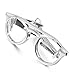 Men's Rhodium Plated Necktie Tie Clip Bar Silver Glasses Wedding Punk Rock Biker