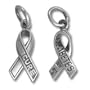 Sterling Silver Cure Diabetes Awareness Ribbon Charm