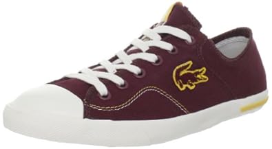 Lacoste - Mens Newton Vy2 Shoes In Dark Red/Off White