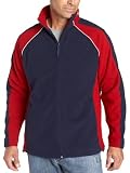 Woodlake Mens Full Zip Colorblock Polar Fleece with Contrast