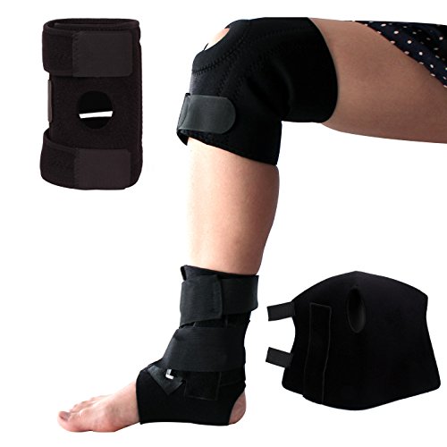 Sportsun Plantar Fasciitis Comfort for Feet-and Knee Brace with Dual Side Stabilizer ¨CComfortable- Adjustable- for all Sizes?Color Black