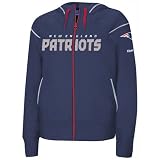 Reebok New England Patriots Ladies Navy Blue Dazzle Trim Full Zip Hoody Sweatshirt
