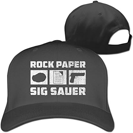 Adjustable Baseball Cap Hats - Rock Paper Sig Sauer Gun