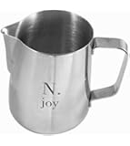 N.joy the Essentials Stainless Steel Milk Pitcher, Suitable for Coffee, Latte and Frothing Milk, Available in 12 Oz