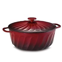 Paula Deen 7 Quart Porcelain Covered Round Casserole, Burgundy