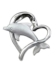 925 Silver Dolphin in Heart Pendant Hawaiian Silver Jewelry