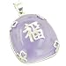 Amulet Good Luck, Wealth Lavender Jade 925 Silver Pendant