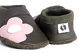 little foot company® Krabbelschuhe aus Rindnappaleder, Modell Blume seitlich in schoko