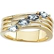 18K Yellow Gold Sky Blue Topaz Ring