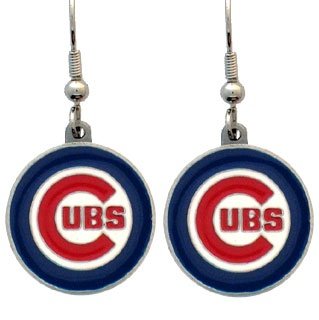 Chicago Cubs Pierced Dangle Earrings Stailess Hook Design