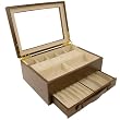 Valet Leather Brown Jewelry Watches Pens Eyeglass Box