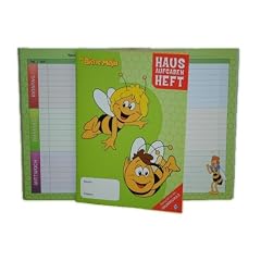 Hausaufgabenheft Biene Maja Schule Grundschule Vorschule Heft Schulanfang Schulbeginn Schulstart Schule A 5 Schutzh�lle Jungen M�dchen gr�n Willi Flip