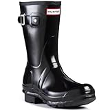 Hunter Womens Original Short Gloss Black Boot - 7