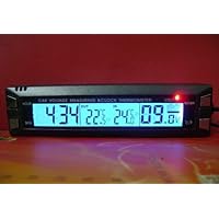 Innovic EC30 Multifunctional 4 in 1 Car Digital Clock, In/Out Thermometer, Voltage Monitor with stand and magic tape