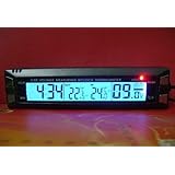 Innovic EC30 Multifunctional 4 in 1 Car Digital Clock, In/Out Thermometer, Voltage Monitor with stand and magic tape