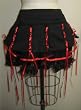 Living Dead Souls Womens Sexy Black Ruffle Skirt with Red Ribbon Accents