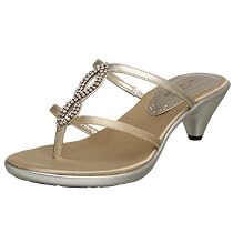 Kenneth Cole REACTION Women's Doll-ightful Kitten Heel Thong,Light Gold,9.5 M US