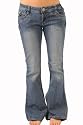 New Ladies Sexy Skinny Flares Blue Jeans Womens 6-14UK