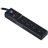 V7 SA0404B-8N6 4 Outlet 450 Joules Surge Protector (4 feet, Black)