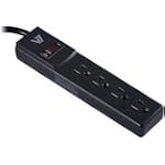 V7 SA0404B-8N6 4 Outlet 450 Joules Surge Protector (4 feet, Black)