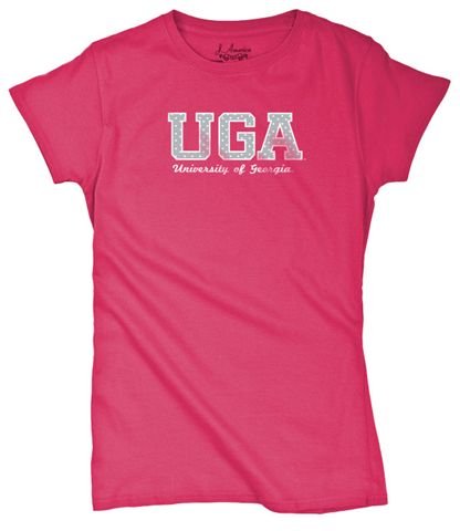 Georgia Bulldogs UGA Ladies Polka Dot Logo Shirt