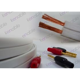 Masterplug FLAT WHITE 16 SWG 16 Guage Speaker Cable & Connectors 20m