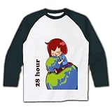 まいまいのどんくさいが28時間放送　ぱぴこＴシャツ ラグラン長袖Tシャツ(ホワイト×ブラック) M