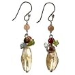 Handmade Pink Freshwater Pearl Earrings With Topaz, Citrine & Sterling Silver