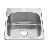 American Standard 23SB.202011.073 Single Hole Stainless Steel Drop-In 20.125-Inch x 20.5625-Inch Single Bowl Utility Sink