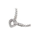 14K White Gold 1 ct. Diamond with Heart-Lock Bracelet