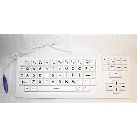 Black on White Large Letter Childrens and Special Needs Keyboard, Upper Case