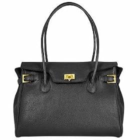 Click here to buy Fontanelli Black Embossed Leather Large Satchel Bag by Fontanelli Handbags.