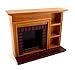 Dollhouse Miniature Furniture Walnut Red Brick Fireplace with Shelves