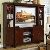Legends Furniture Napa 4 Piece Entertainment Wall Unit w/ Lighting in Rich Cocoa