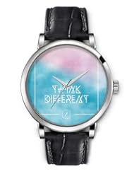 SPRAWL Aanalog Fashion Series Silver Ladies Watches of Genuine Black Leather Strap,Unique Wrist Watch for Women Girls Designed with Think different