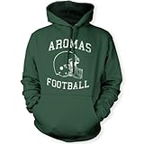 Distressed Aromas Football Unisex Hooded Sweatshirt, Dark Green, S