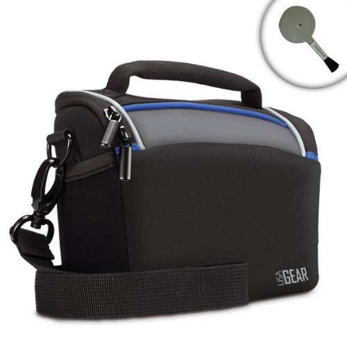 USA Gear Weather Resistant Top-Loading Digital Camera Bag with Rain Cover - Works With Panasonic Lumix DMC-GX85 , DMC-GF8 , DMC-ZS110 and More Cameras